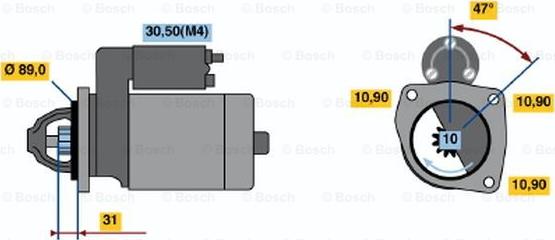 BOSCH 0 001 368 311 - Стартер autospares.lv