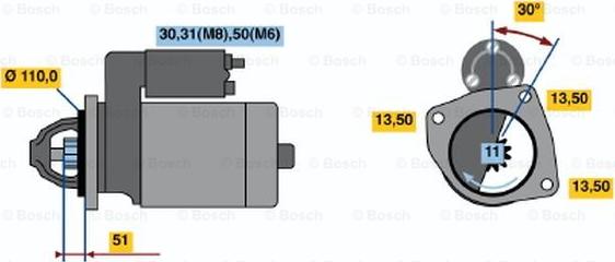 BOSCH 0 001 368 318 - Стартер autospares.lv