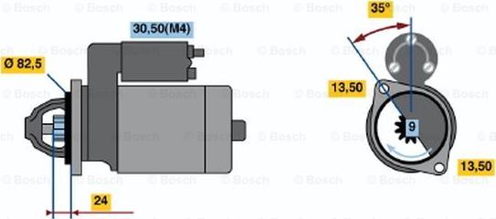 BOSCH 0 001 362 076 - Стартер autospares.lv