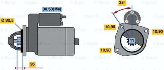 BOSCH 0 001 362 701 - Стартер autospares.lv