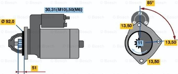 BOSCH 0 001 371 017 - Стартер autospares.lv