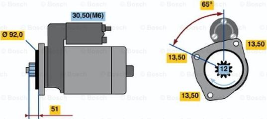 BOSCH 0 001 241 001 - Стартер autospares.lv