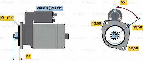 BOSCH 0 001 261 004 - Стартер autospares.lv