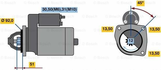 BOSCH 0 001 263 012 - Стартер autospares.lv