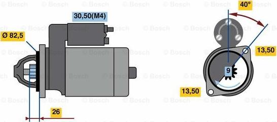 BOSCH 0 001 262 030 - Стартер autospares.lv