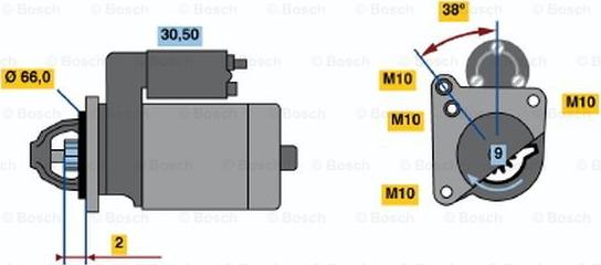 BOSCH 0 001 208 517 - Стартер autospares.lv