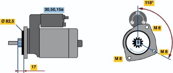 BOSCH 0 001 208 712 - Стартер autospares.lv