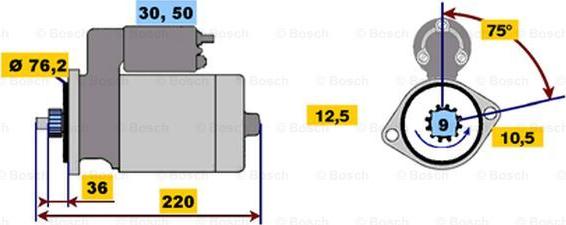 BOSCH 0 001 211 992 - Стартер autospares.lv