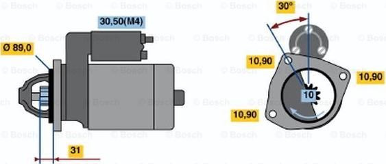 BOSCH 0 001 231 008 - Стартер autospares.lv