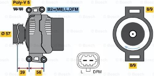 BOSCH 0 124 415 009 - Генератор autospares.lv