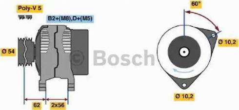 BOSCH 0 124 515 085 - Генератор autospares.lv