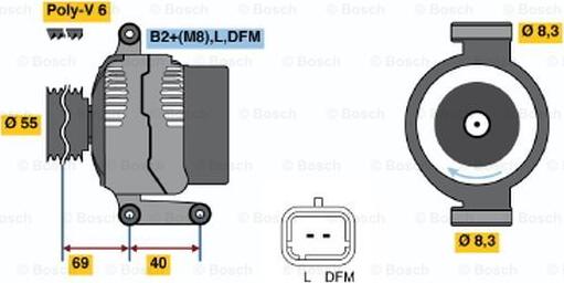 BOSCH 0 124 415 007 - Генератор autospares.lv