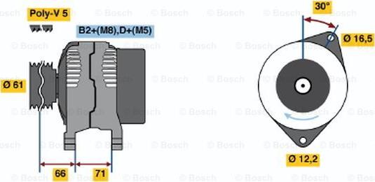 BOSCH 0 124 415 011 - Генератор autospares.lv