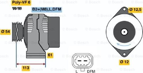 BOSCH 0 124 425 059 - Генератор autospares.lv