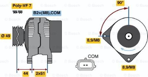 BOSCH 0 124 425 018 - Генератор autospares.lv