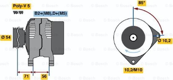 BOSCH 0 124 425 020 - Генератор autospares.lv