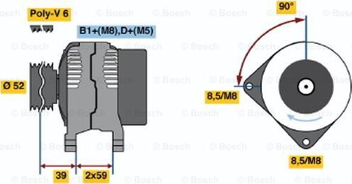 BOSCH 0 124 515 090 - Генератор autospares.lv