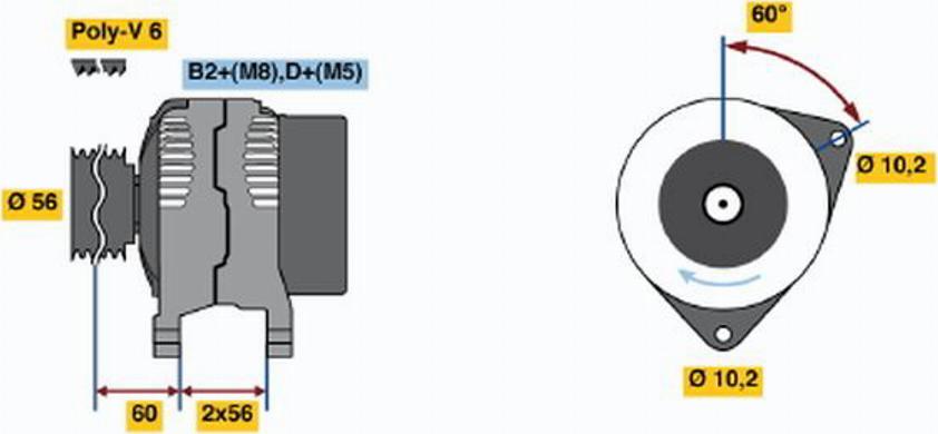 BOSCH 0 124 515 049 - Генератор autospares.lv