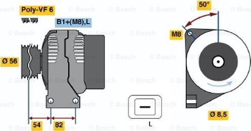 BOSCH 0 124 515 054 - Генератор autospares.lv