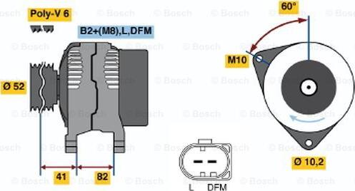 BOSCH 0 124 515 015 - Генератор autospares.lv