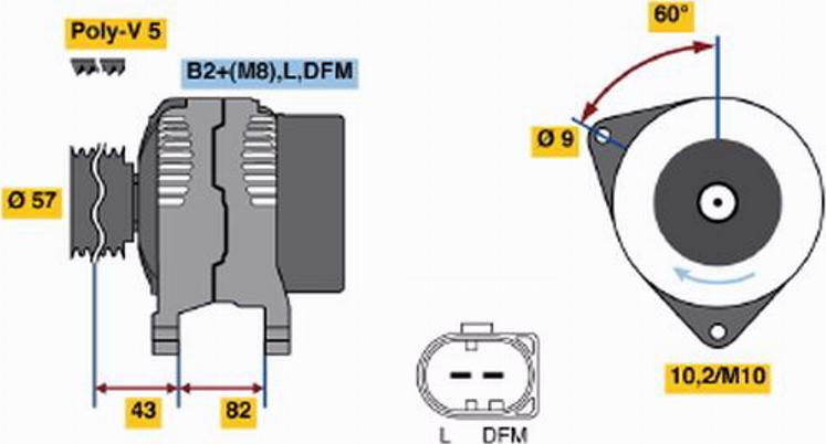 BOSCH 0 124 515 034 - Генератор autospares.lv