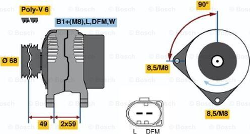 BOSCH 0 124 515 035 - Генератор autospares.lv