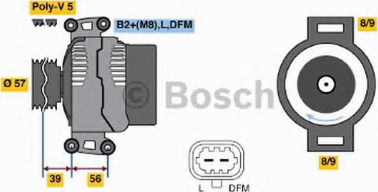 BOSCH 0 124 515 033 - Генератор autospares.lv