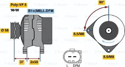 BOSCH 0 124 515 026 - Генератор autospares.lv