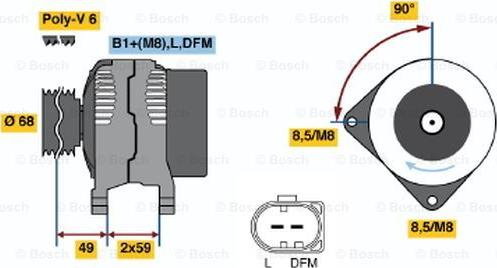 BOSCH 0 124 515 021 - Генератор autospares.lv