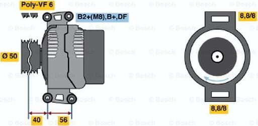 BOSCH 0 124 515 115 - Генератор autospares.lv