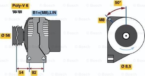 BOSCH 0 124 525 061 - Генератор autospares.lv