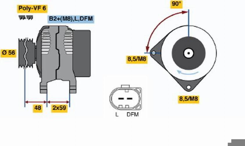 BOSCH 0124525067 - Генератор autospares.lv