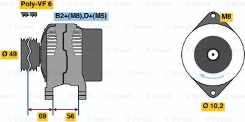 BOSCH 0 124 525 019 - Генератор autospares.lv