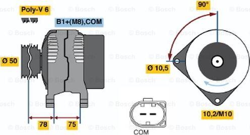 BOSCH 0 124 525 026 - Генератор autospares.lv