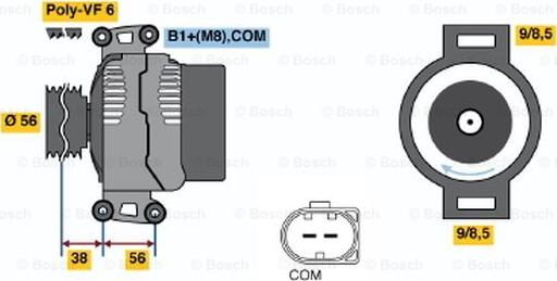 BOSCH 0 124 525 113 - Генератор autospares.lv