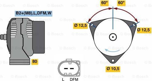 BOSCH 0 124 615 030 - Генератор autospares.lv