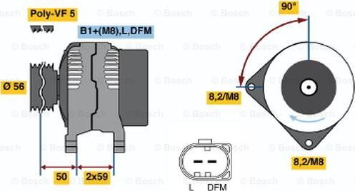 BOSCH 0 124 325 014 - Генератор autospares.lv