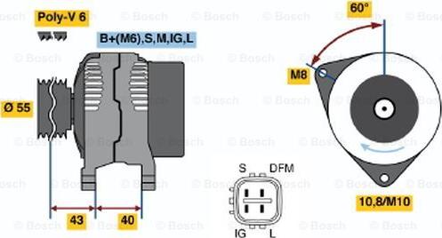 BOSCH 0 124 315 016 - Генератор autospares.lv