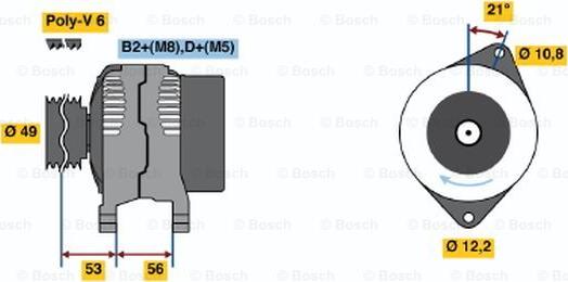 BOSCH 0 124 325 060 - Генератор autospares.lv