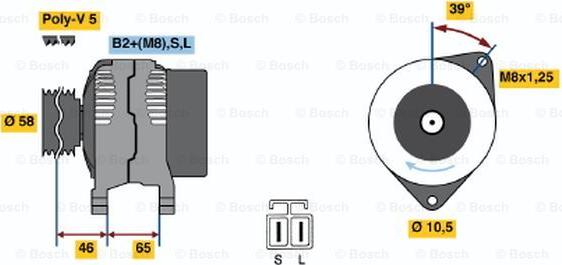 BOSCH 0 124 325 008 - Генератор autospares.lv