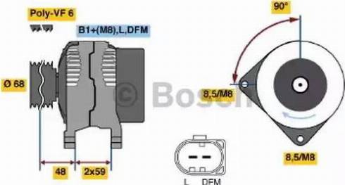 BOSCH 0 124 325 088 - Генератор autospares.lv