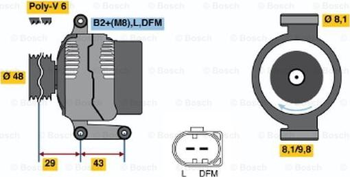 BOSCH 0 124 325 158 - Генератор autospares.lv