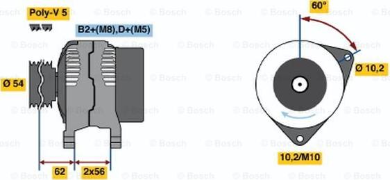 BOSCH 0 124 225 018 - Генератор autospares.lv