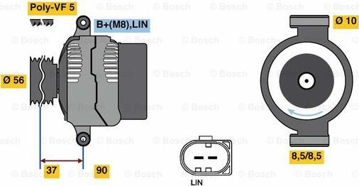 BOSCH 0 125 711 048 - Генератор autospares.lv