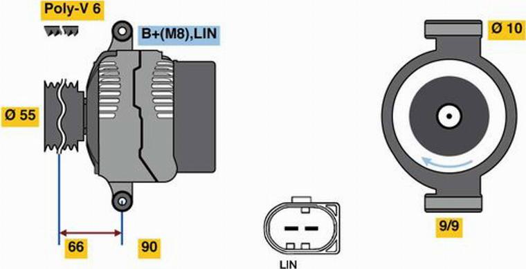 BOSCH 0 125 711 002 - Генератор autospares.lv