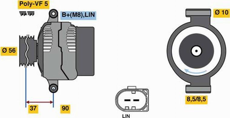 BOSCH 0125711014 - Генератор autospares.lv