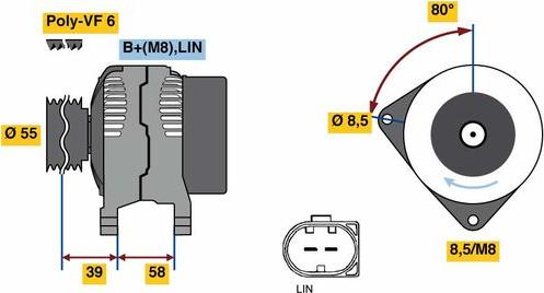 BOSCH 0125711071 - Генератор autospares.lv