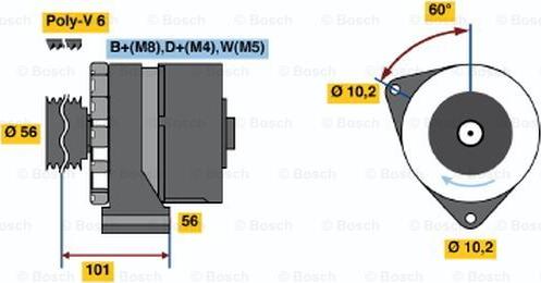 BOSCH 0 120 469 105 - Генератор autospares.lv