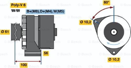 BOSCH 0 120 469 855 - Генератор autospares.lv