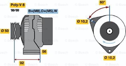 BOSCH 0 120 465 004 - Генератор autospares.lv